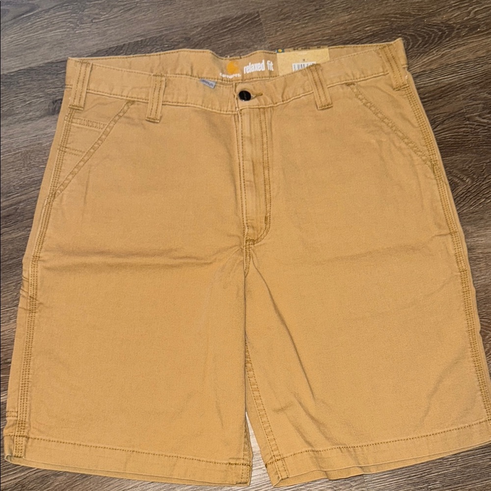 Carhartt Tan Cargo Shorts with Relaxed Fit
